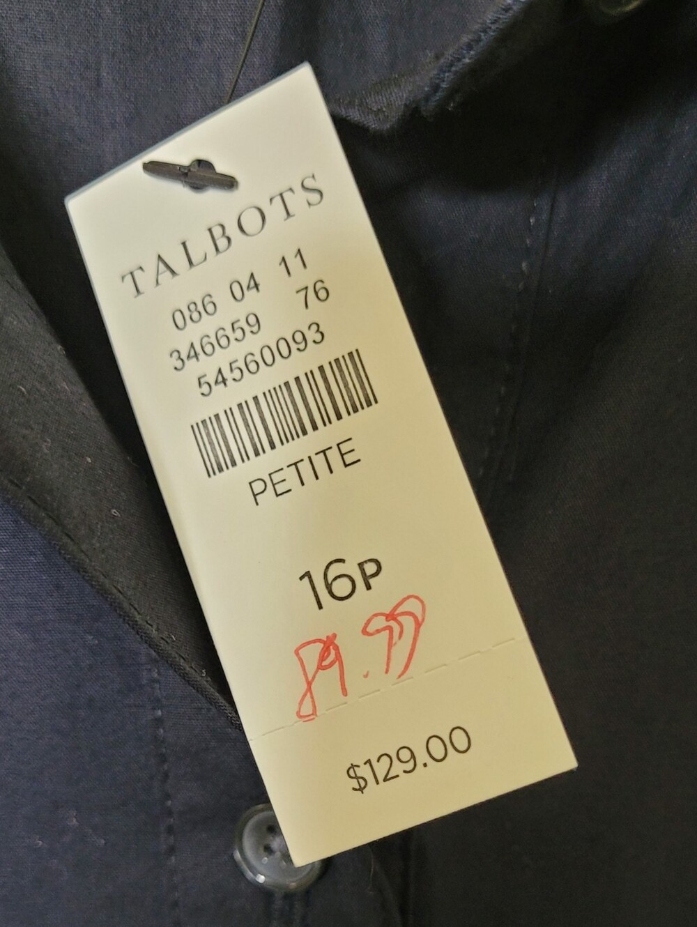 NWT Talbots Black Poplin Shirt Dress - Picture 10 of 10
